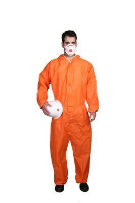 Polypropylene Nonwoven Fabric PPE Uniform Disposable SMS Type 5/6 Coverall with Hood