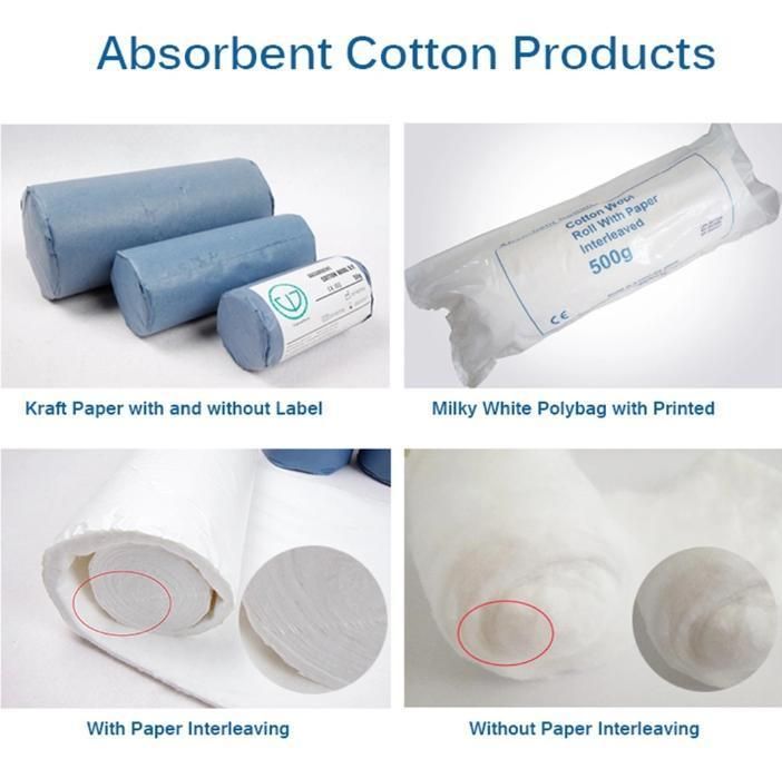 25g, 50g, 100g, 250g, 500g Medical Absorbent Cotton Wool Roll