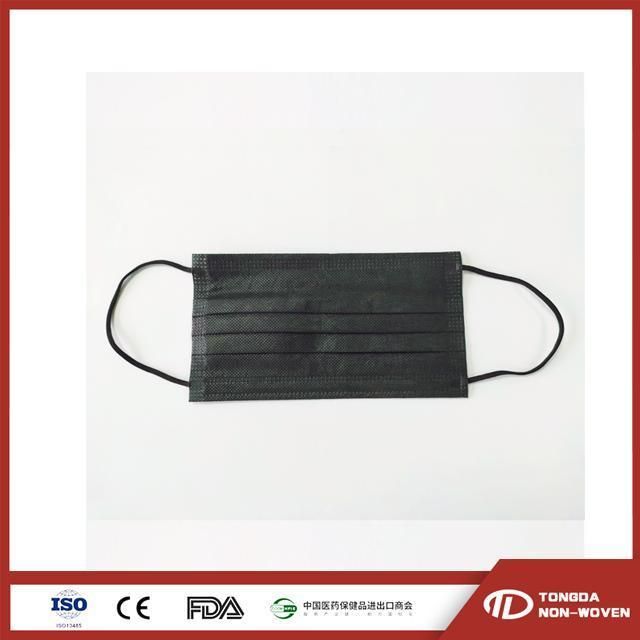 Black Elastic Type Iir Standard 3 Ply Disposable Face Mask