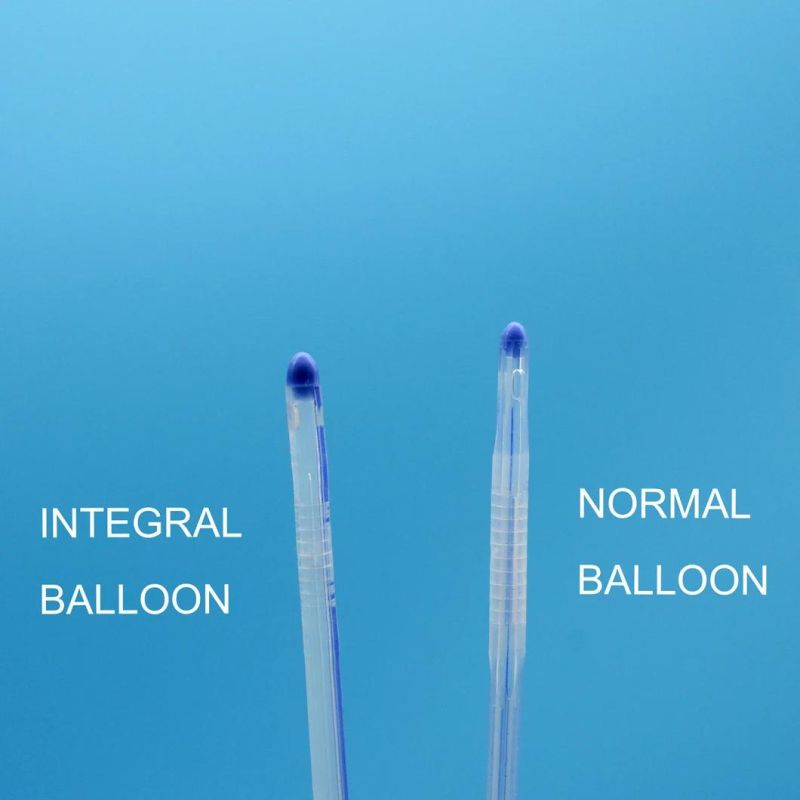 Silicone Foley Catheter Integrated Flat Balloon with Unibal Integral Balloon Technology Round Tipped Urethral Use