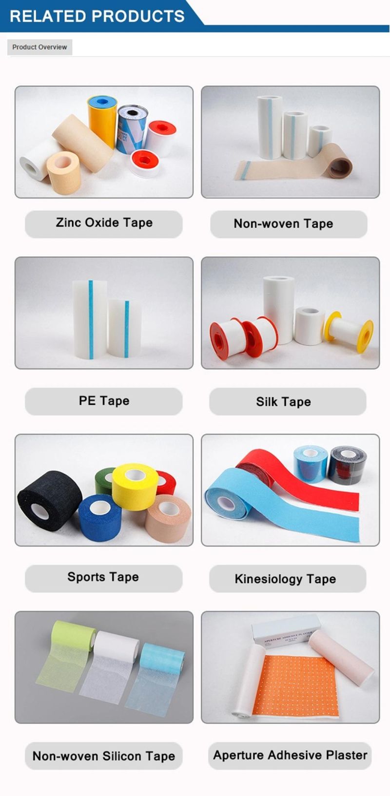 Adhesive Medical Zinc Oxide Adhesive Tape with Plastic Cover Packing