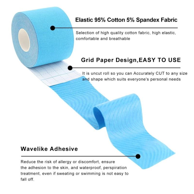 Custom Colored Waterproof Breathable Athletic Sports Muscle Kinesiology Tape