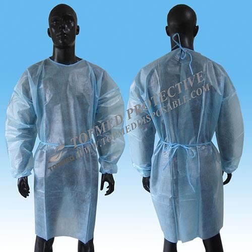 PP SMS Non Woven Disposable Isolation Gown