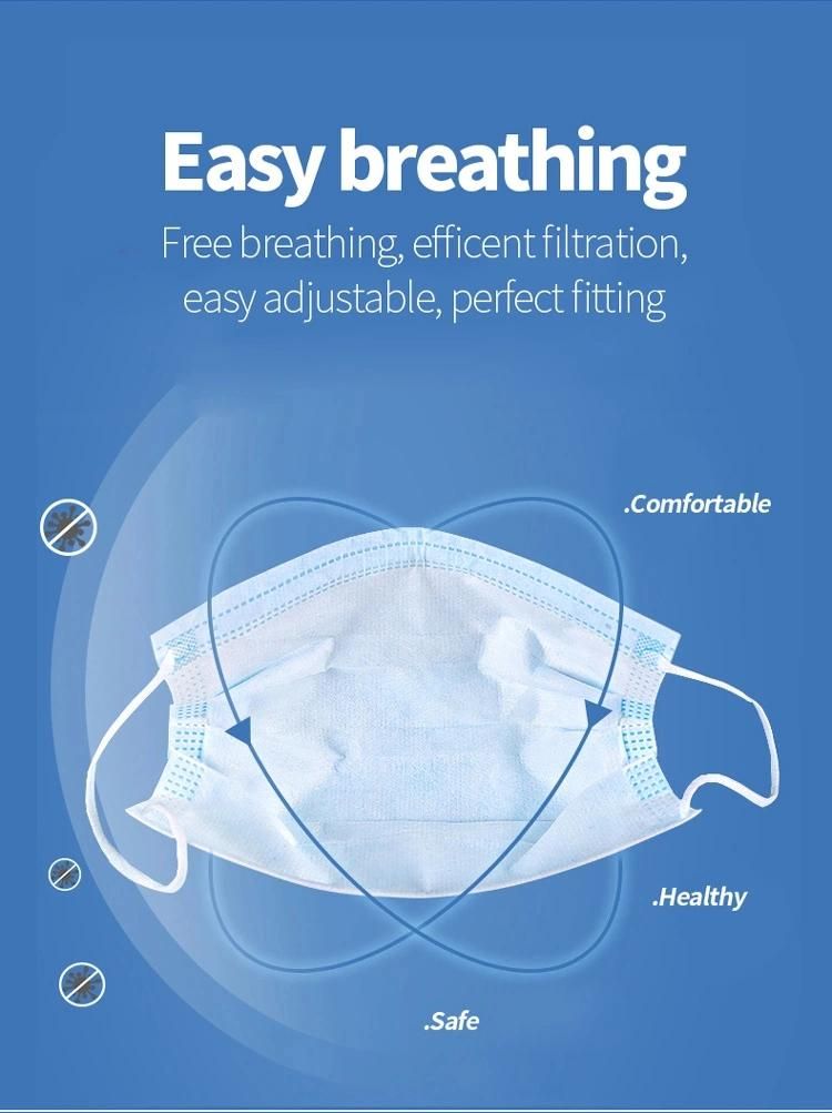 Disposable Medical Mask 3ply Non Woven Face Mask for Hospital Use