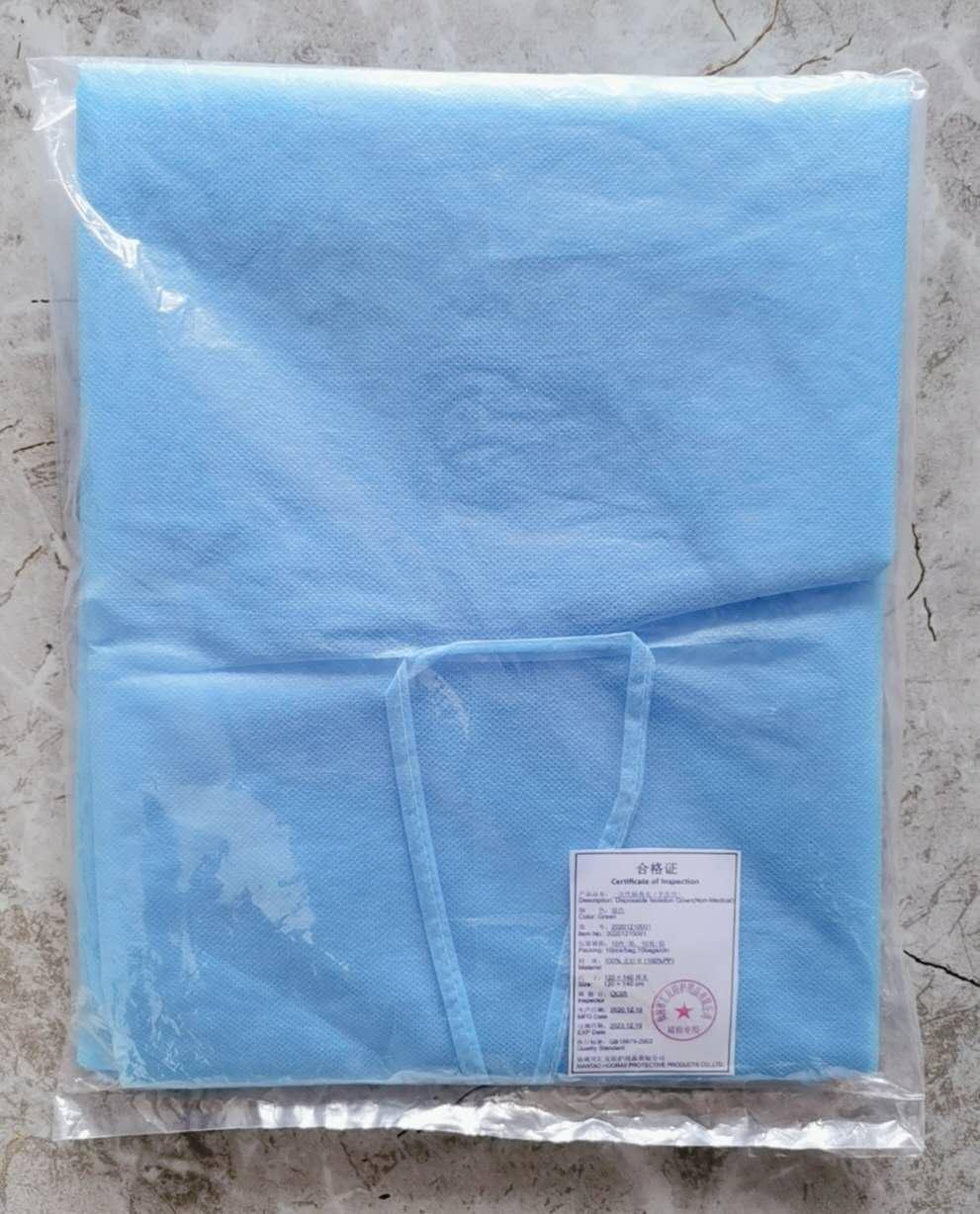 CE Approved Disposable Non-Woven Isolation Gown /Hospital Clothing Patient Gown