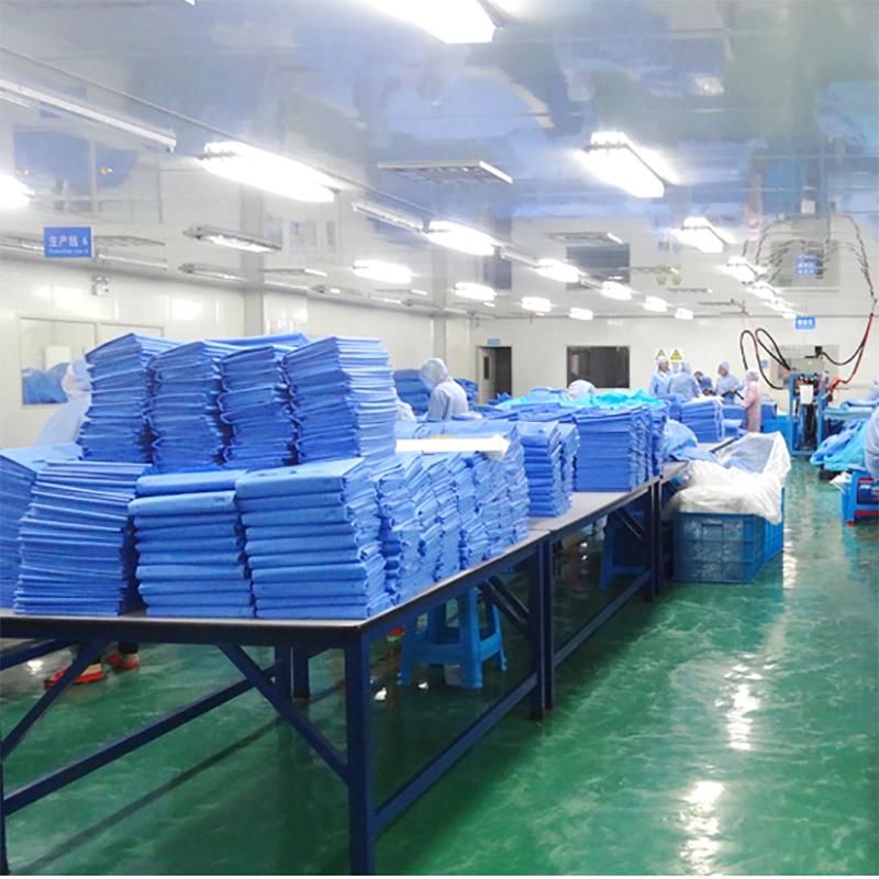 Disposable Isolation Clothing 100% Polypropylene Non-Woven Fabric + PE Coated Film Blue Isolation Clothing