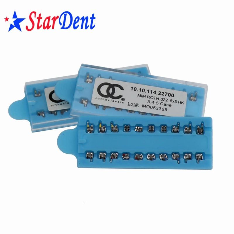 Sky Blue Package Orthodontic Materials Metal Bracket with Dental Mesh/ Monoblock Brackets