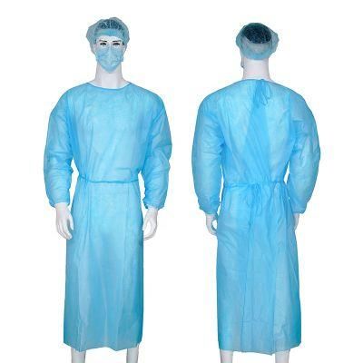 Disposable Apron Gowns with Knitted Cuff PPE Isolation Gown Overalls