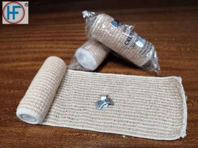 Disposable Cotton Crepe Bandages High Elastic Bandage with Clips