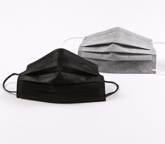 3-Layer Black Disposable Mask Earloop Non-Woven Civil Mask