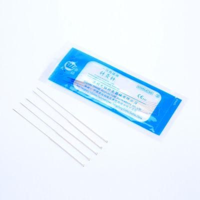 Intradermal Painless Disposable Sterile Plastic Bag Packing Silver Wire Handle Acupuncture Needles with CE Certificate