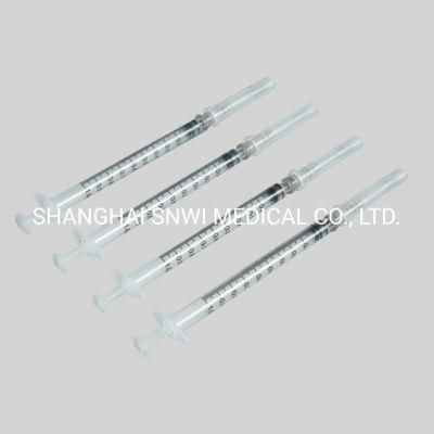 Disposable Medical Equipment Sterile Plastic 1ml Safety Vaccine Tuberculin Injection Syringe with 27g Needle