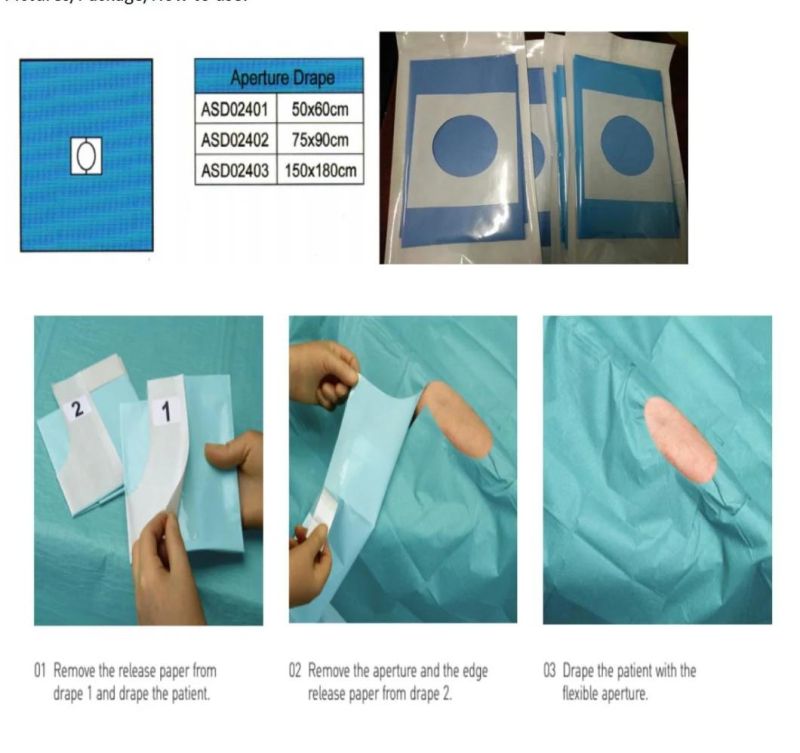 Disposable Sterile Universal Surgical Drape with Aperture Hole