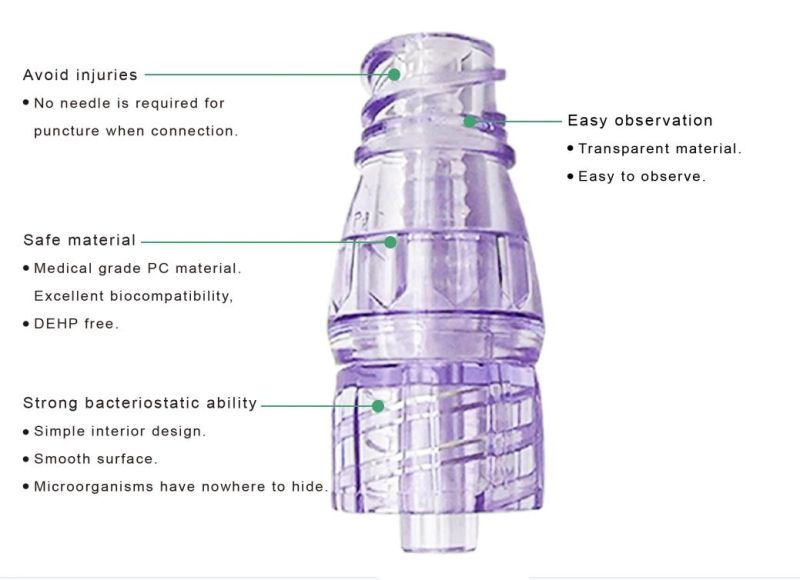 Medical Sterile Positive Pressure Needleless IV Infusion Connector