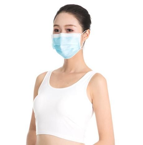 Disposable Medical Mask Earloop Blue Waterproof Face Mask 17.5cm X 9.5cm