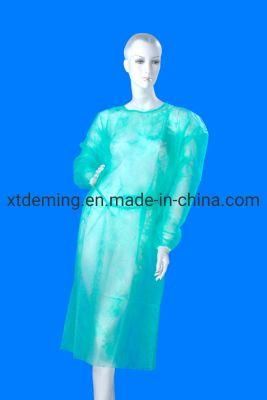 Hospital Surgical Gown Disposable Plastic Waterproof Medical Isolation Gown, CPE Gown for Visitor/Doctor/Nurse/Patient Gown