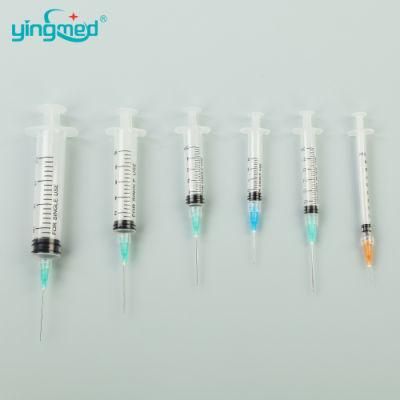 FDA CE Disposable Medical Luer Lock Luer Slip Syringe Retractable Needle Safety Syringe Auto Disable Syringe with Needle for Vaccine Injection