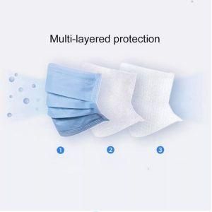 Medical Blue Flat Disposable Mask with High Quality CE Certification Non-Woven Bef98+ Earloop