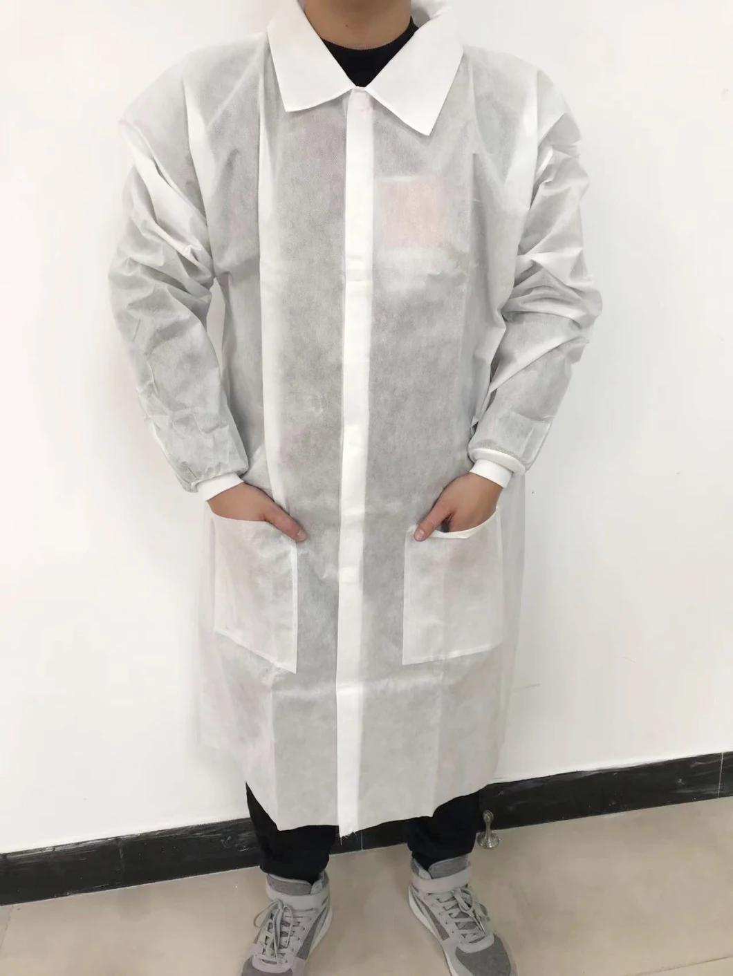 Disposable Non-Surgical Isolation Gown Lab Coat with Pockets