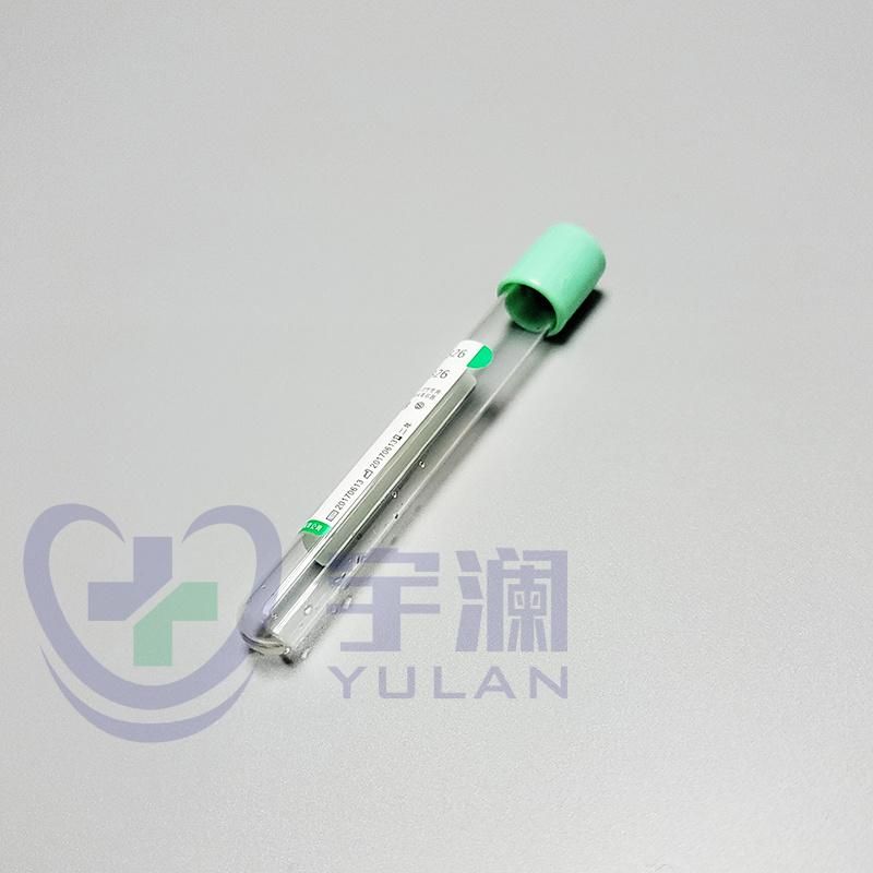 Disposable Pet Vacuum Blood Collection Tube Green Cap Heparin Tube 5ml