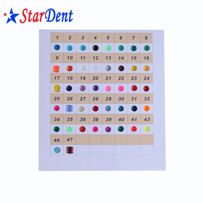 Good Quality 44 Colors Orthodontics Ligature Ties/ Dental Elastic Ties