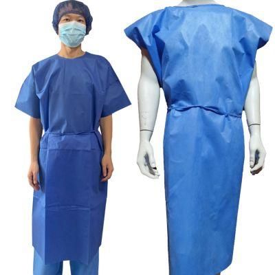 PP SMS Medical Hospital Short Sleeve Disposable Patient Gown