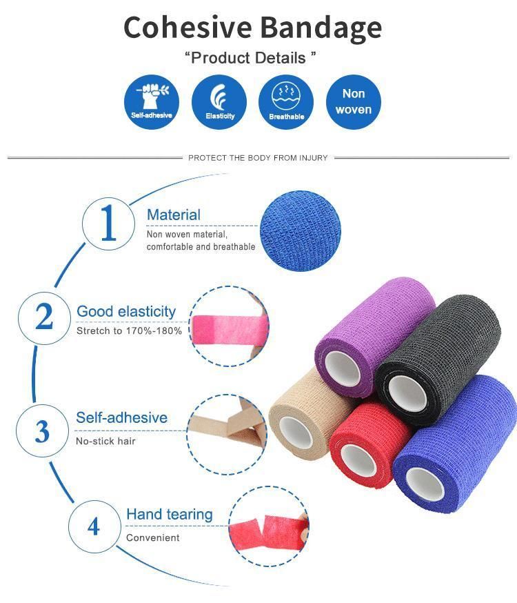 HD533-Cohesive Bandage Nonwoven Self Adhesive Bandage Cotton Elastic Adhesive Bandage