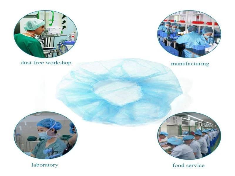 Disposable PP Nonwoven Bouffant Cap Round Cap for Food Service