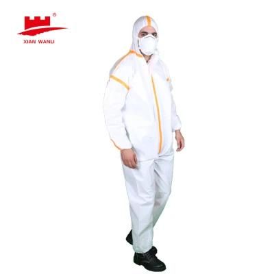 Protects Disposable Hospital Safety Full Body Chemical Protection Isolation Clothing Civil Coverall Hazmat Suit