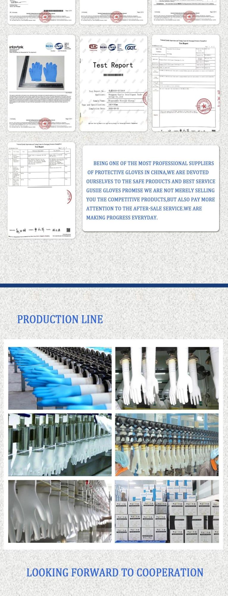 Disposable Blue Nitrile Gloves Powder Free