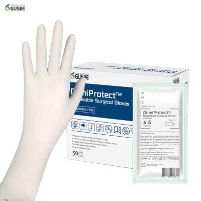 Gusiie Good Quality Sterilized Powder Free Latex Surgical Glove / Medical Glove