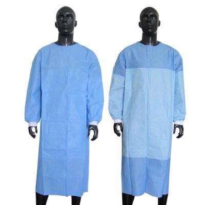 SMS Steriled Surgical Gown, Disposable SMS Reinforced Surgical Gown