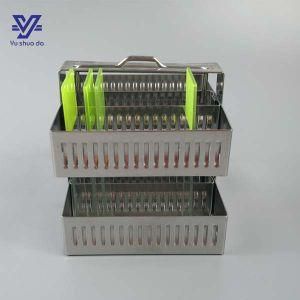 Pathology Consumables Stainless Steel 304 Microscope Slide Staining Rack for 60 Slides