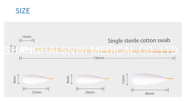 New Design Medical Test Sterile Bamboo Stick Cotton Swab