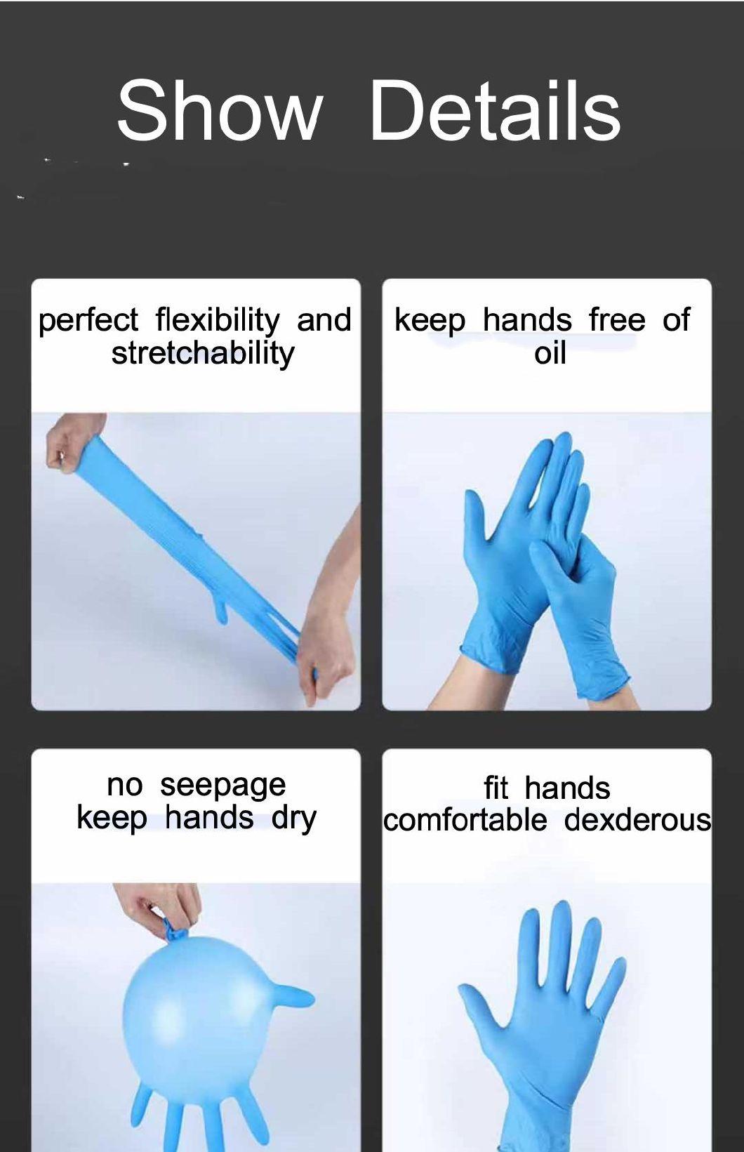 510K En455 Powder Free Disposable Nitrile Blend Gloves
