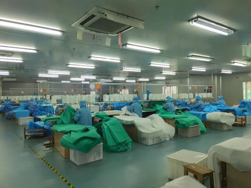 High Quality High Filtration Disposable Medical Use Non-Woven Isolation Gown with Knitted Wrist for Hospital