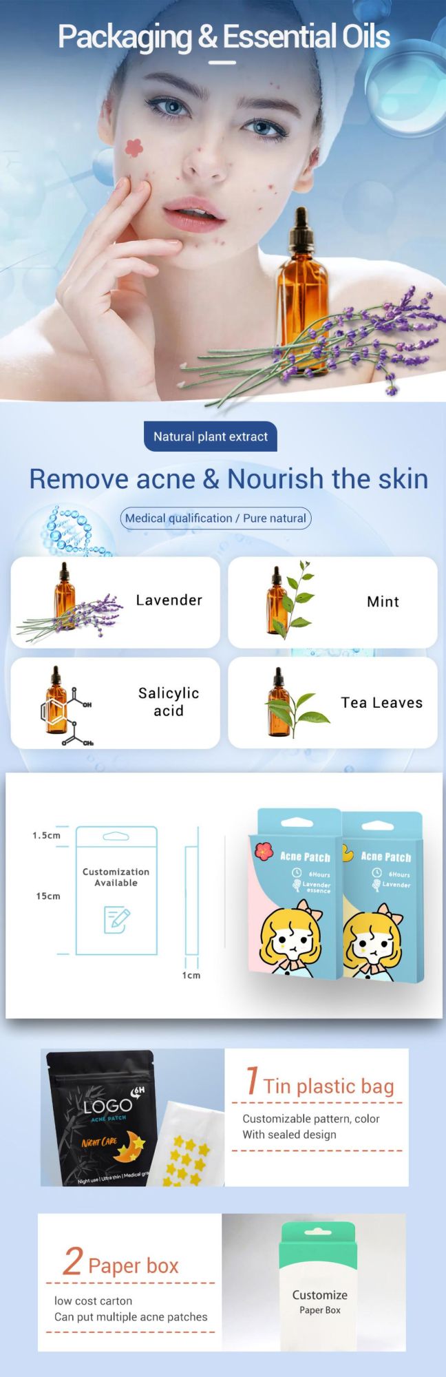 Alps Blemish Parch Hydrocolloid Pimple Zit Customized ODM Acne Patch