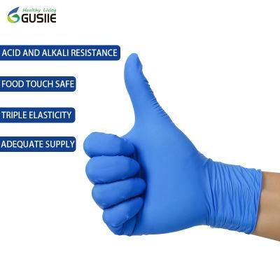 Medical Glove Disposable Blue Nitrile Examination Glove