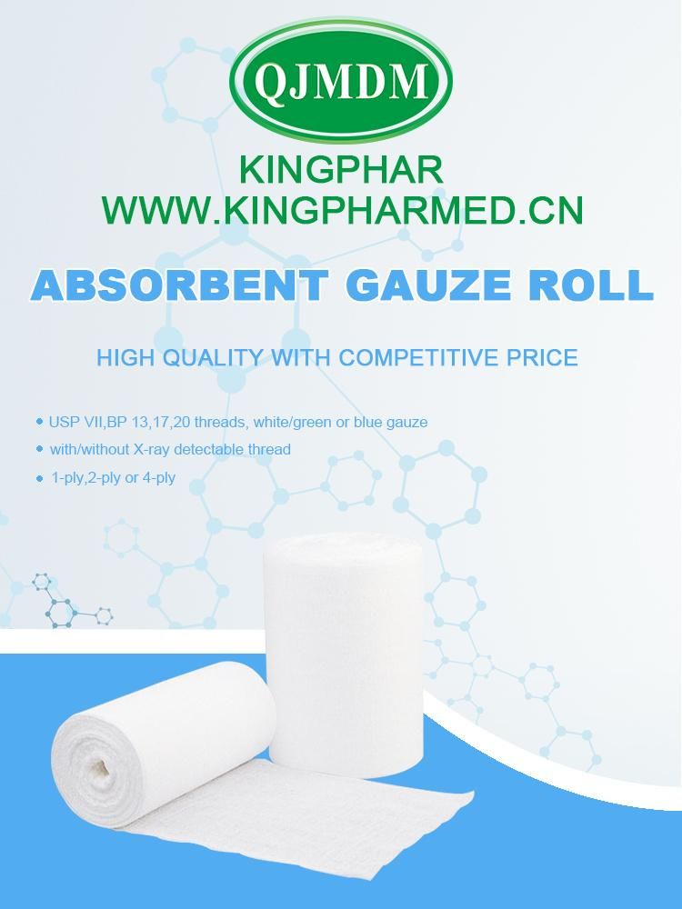 Medical Materials 100 Absorbent Cotton Gauze Roll Xray 36"X1000m-4ply, Medical Supply ISO, CE, Approved Bandage