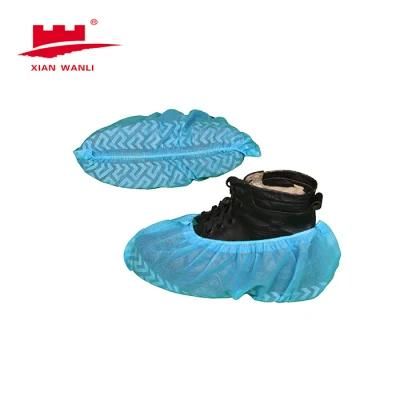 Blue White Disposable PP Non Woven Non Skid Shoe Cover Dust Proof