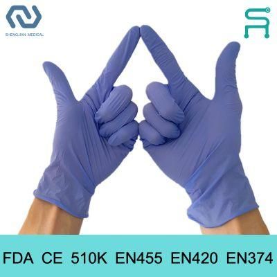 510K En455 En420 Multicolor Nitrile Gloves Powder Free Disposable Nitrile Gloves