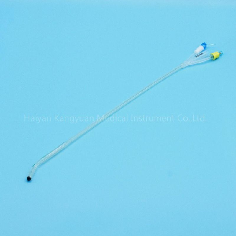China Producer Silicone Foley Catheter 3 Way Coude Tip Tiemann Normal Balloon