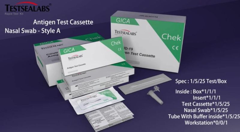 Nasal Swab Test Kit Antigen Rapid Test 19 Virus with CE Approved 5PCS/Box