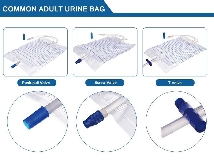 Medical Disposable Adult Cross Collection Outlet Valve Urine Leg Bag with Belt