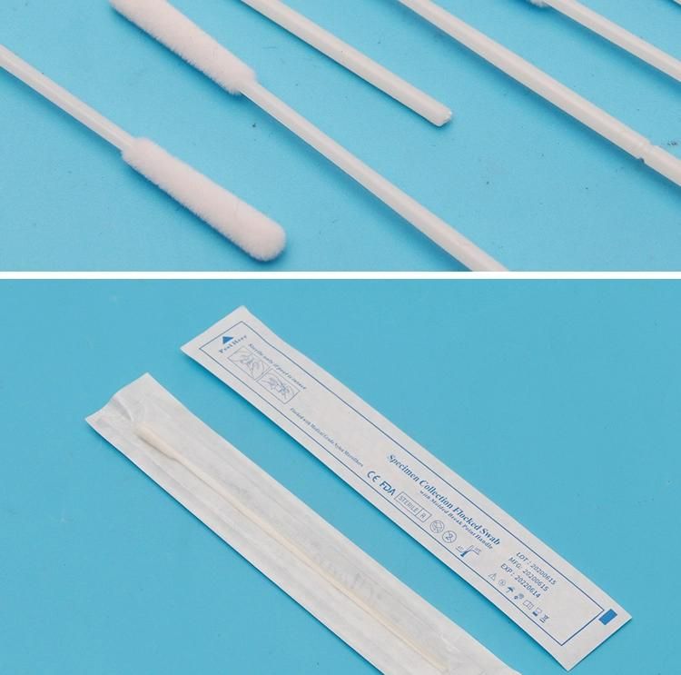 Disposable 6inch Sterile Collection Flock Nasopharyngeal Oral Nasal Swab