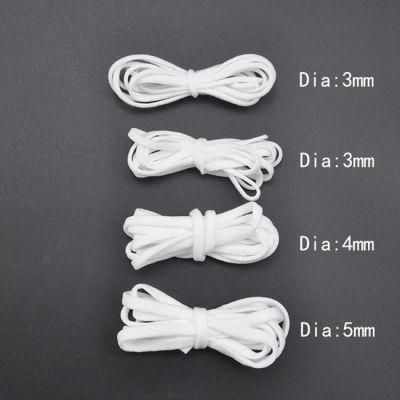 3-5mm Ear Bands for Disposable Face Mask in Elastic Ear Loop Soft Earloop Round Flat Shape Elastic Earloop for Mask