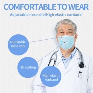 Flat 3 Ply Disposable Face Mask Non-Medical Protective Face Mask Non Woven Fabric Civil Face Mask Fast Delivery