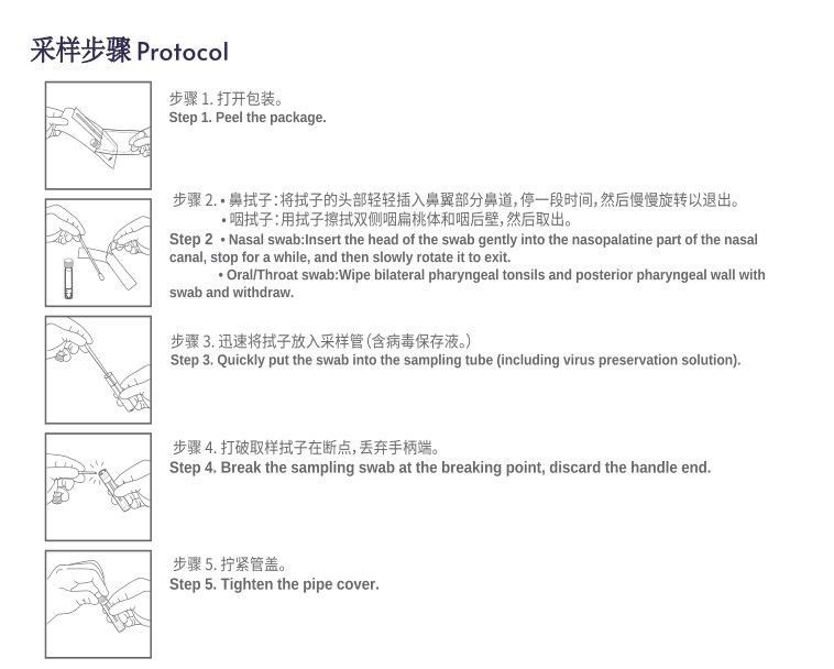 Disposable Viral Sampling Test Kits Nasal Swab Rna Virus Tube