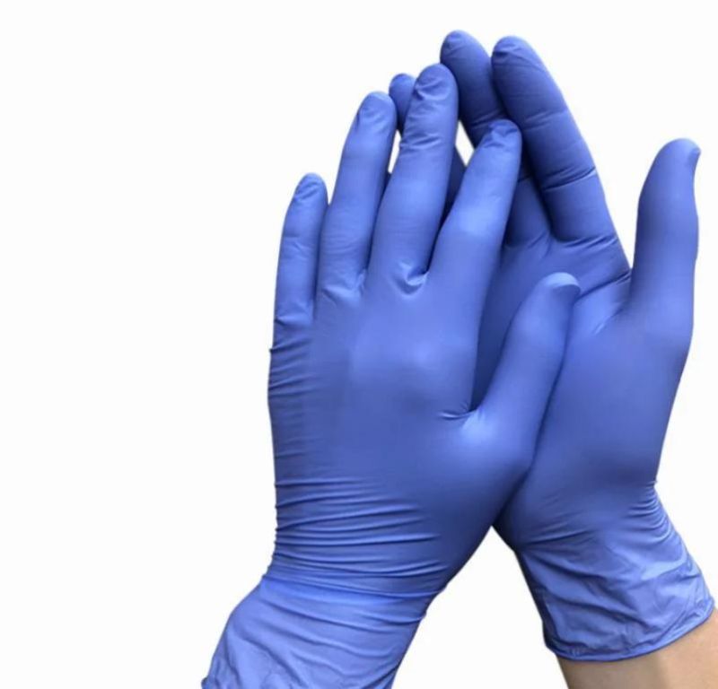 Disposable Blue Nitrile Gloves Powder Free for Medical Use