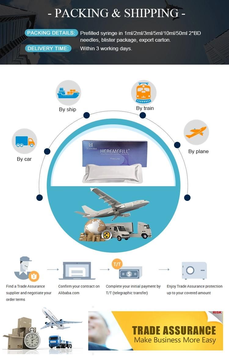 Heremefill Hot Sells Anti-Aging and Wrinkle-Removing Hyaluronic Acid Dermal Fillers